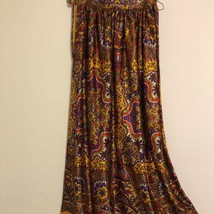 1970's bold print maxi skirt